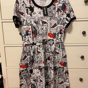 Hot Topic Spiderman comic print dress- size small